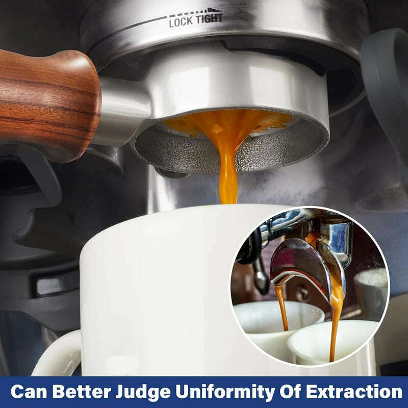 51mm 3 ears Bottomless Coffee Portafilter for HiBREW H10/H10B/H11/H8A/H5 Espresso Machine Stainless Steel Coffee Filter - KIMLUD