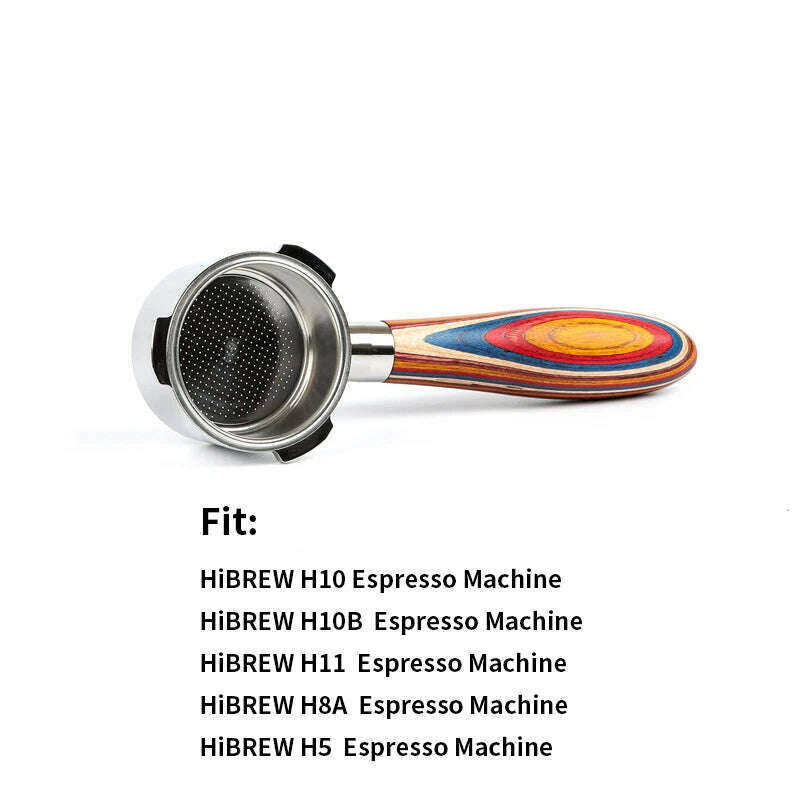 51mm 3 ears Bottomless Coffee Portafilter for HiBREW H10/H10B/H11/H8A/H5 Espresso Machine Stainless Steel Coffee Filter - KIMLUD