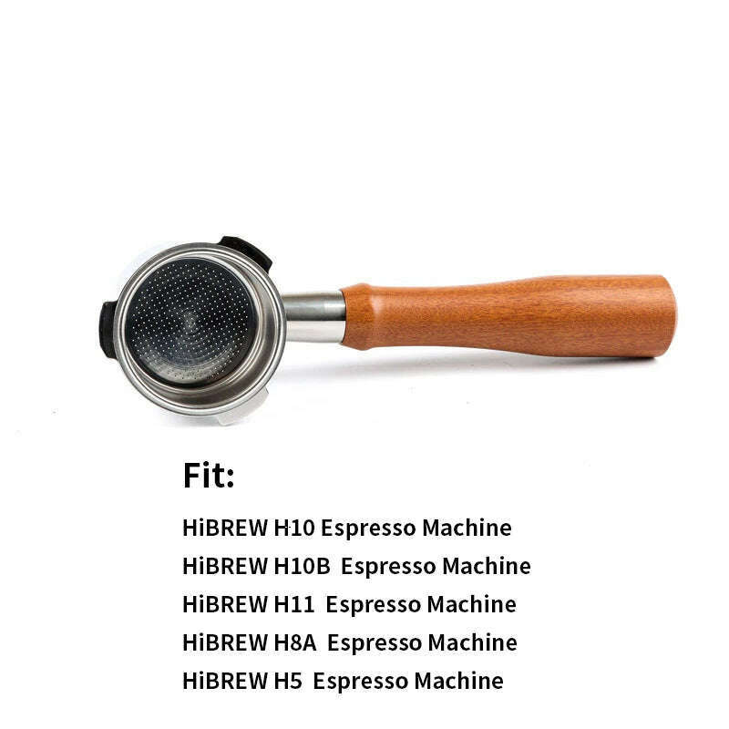 51mm 3 ears Bottomless Coffee Portafilter for HiBREW H10/H10B/H11/H8A/H5 Espresso Machine Stainless Steel Coffee Filter - KIMLUD