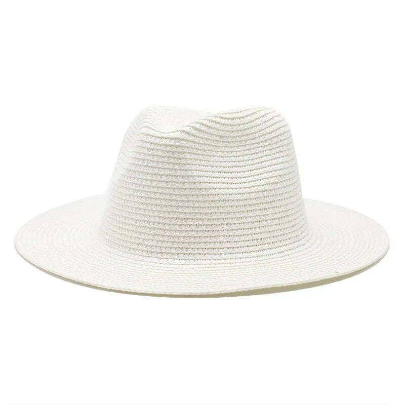 56-58-60CM Panama Hats Women Summer Wide Brim Sun Hat Beach Hat Men Fashion Straw Hat UPF UV Protection Fedoras Cap for Travel - KIMLUD