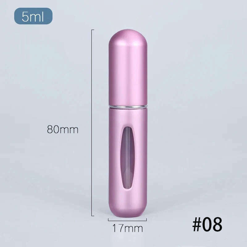 KIMLUD, 5ml Multi Color Aluminum Mini Perfume Bottle with Spray Pump Portable Empty Refillable Atomizer Bottle for Travel Essential, 104-08, KIMLUD APPAREL - Womens Clothes