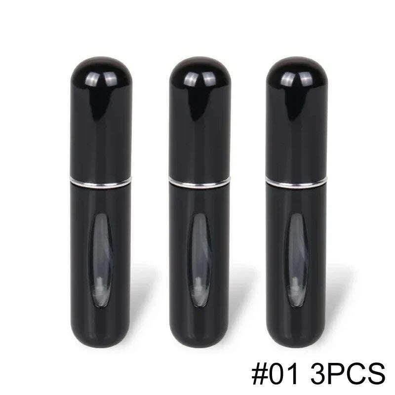 KIMLUD, 5ml Multi Color Aluminum Mini Perfume Bottle with Spray Pump Portable Empty Refillable Atomizer Bottle for Travel Essential, 104-01X3, KIMLUD APPAREL - Womens Clothes