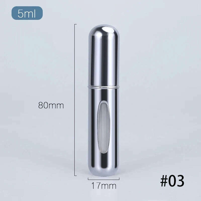 KIMLUD, 5ml Multi Color Aluminum Mini Perfume Bottle with Spray Pump Portable Empty Refillable Atomizer Bottle for Travel Essential, 104-03, KIMLUD APPAREL - Womens Clothes