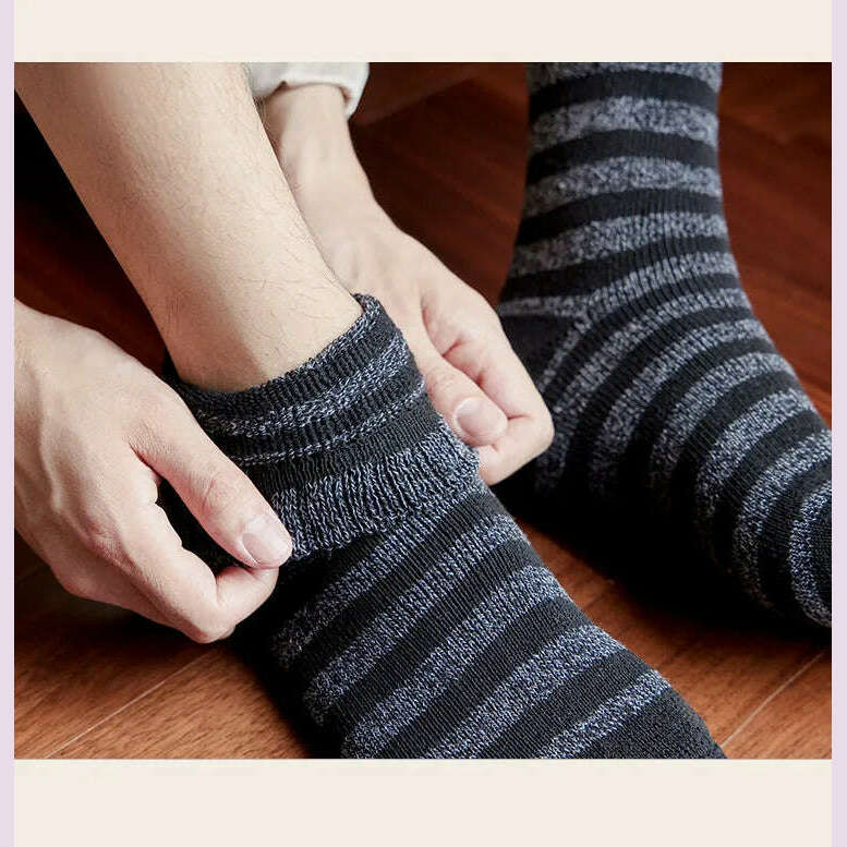 KIMLUD, 5pair Winter Thick Socks Men Super Thicker Solid Sock Striped Merino Wool Rabbit Socks Against Cold Snow Russia Winter Warm Sock, KIMLUD Womens Clothes