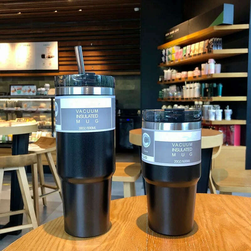 600/900ml Tumblers Double Wall Water Thermal termos Coffee Mug Flasks Stainless Steel Thermoses 30oz 20oz Cup Bottle - KIMLUD