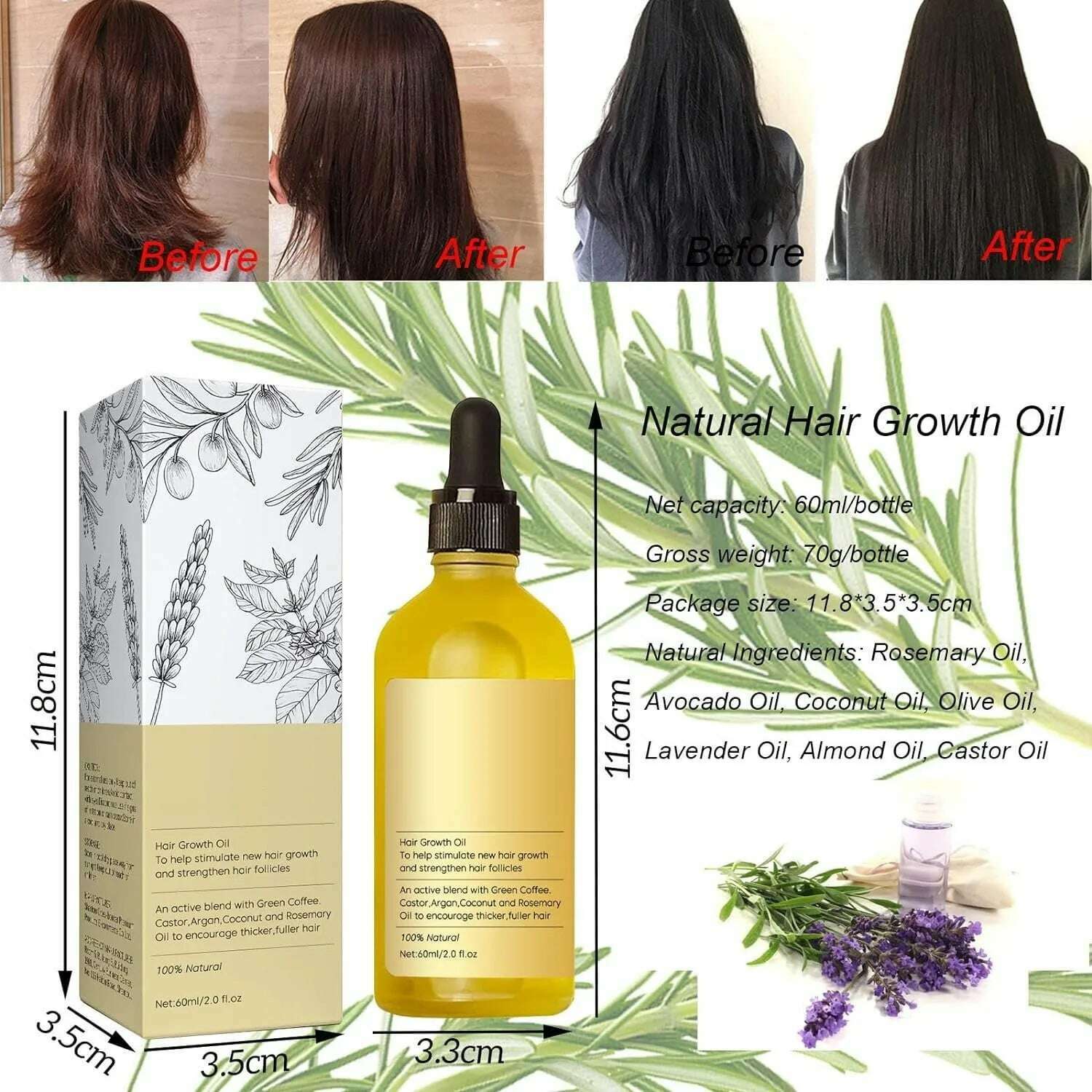 60ml Improve Frizz Nourishing Hair Care Oil Repair Oil,Thrive Hair Growth Oil Healthy Gifts For Women Girls Party Supplies - KIMLUD
