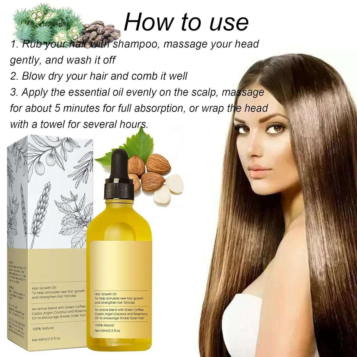60ml Improve Frizz Nourishing Hair Care Oil Repair Oil,Thrive Hair Growth Oil Healthy Gifts For Women Girls Party Supplies - KIMLUD
