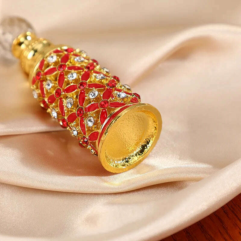 60X 12ml Enamel Color Craft Arabic Essential Oil Bottles Dubai Style Glass Perfume Bottles Retro Luxury Dropper Bottle Container - KIMLUD