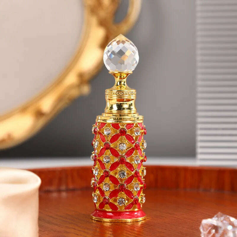 60X 12ml Enamel Color Craft Arabic Essential Oil Bottles Dubai Style Glass Perfume Bottles Retro Luxury Dropper Bottle Container - KIMLUD