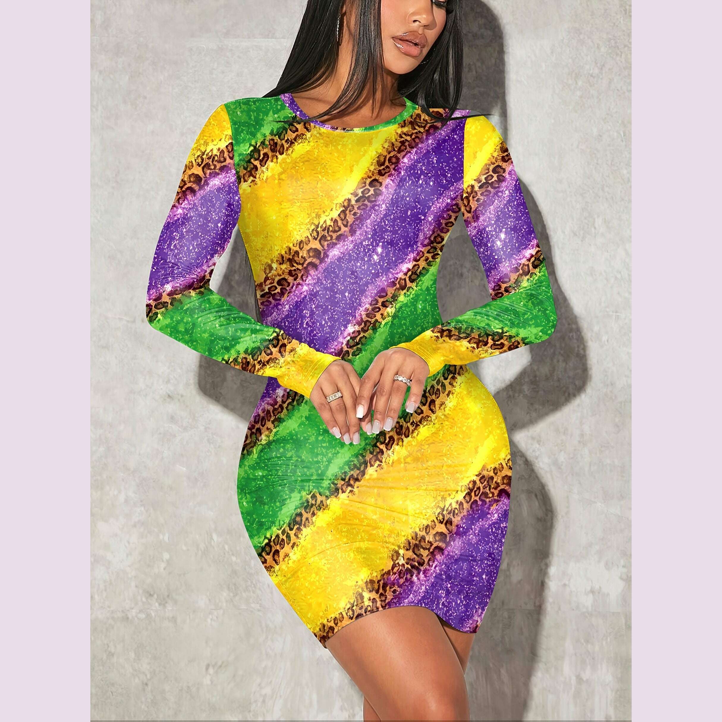 womens-fashion-leopard-print-bodycon-dress-color-block-knit-fabric-scoop-neck-polyester-89-elastane-11-fallwinter-collection-230gm²kimlud-womens-fashion-34625746