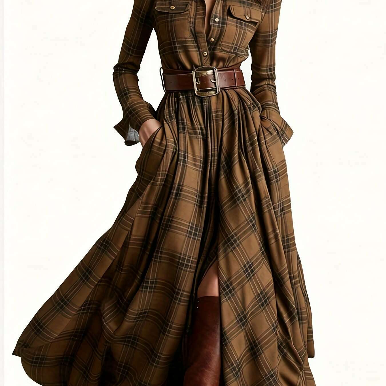 womens-vintage-western-plaid-shirt-dress---long-sleeve-a-line-maxi-dress-with-v-neck-collar-belted-waist-all-season-elegant-retro-outfit-for-casual-to-formal-events-brownred-tartan-print-structured-fit-flowy-skirtkimlud-womens-fashion-34625558