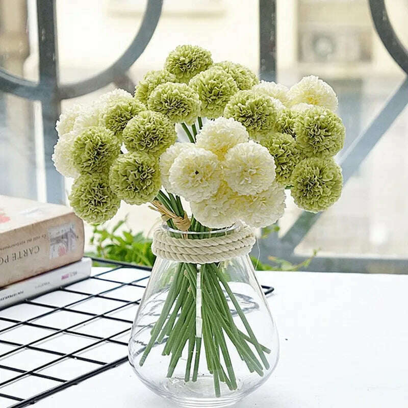 KIMLUD, 6Pcs/bundle mini chrysanthemum flower ball silk Artificial Flowers for Wedding decoration bridal flores, KIMLUD Womens Clothes