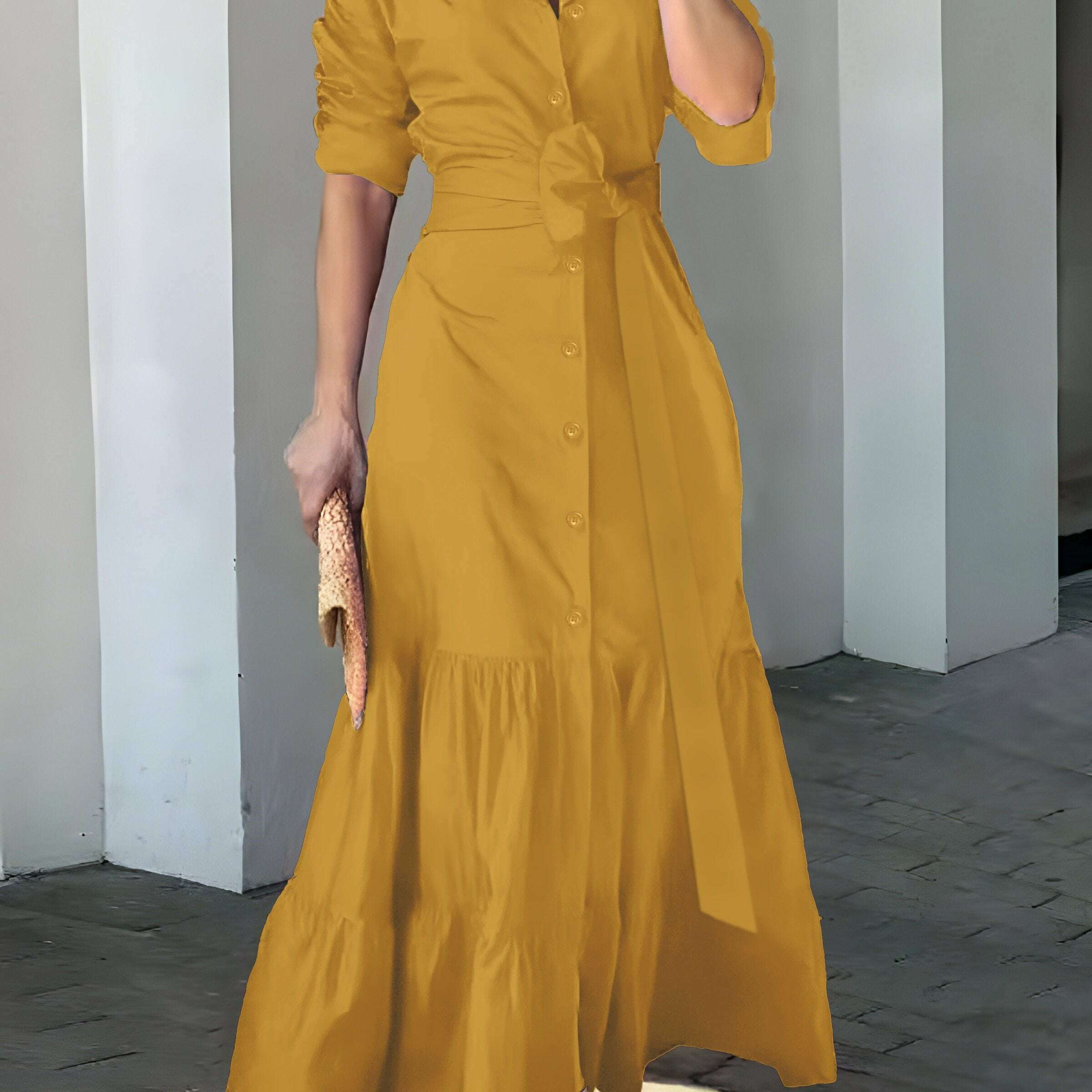 stunning-ruffled-maxi-dress---solid-button-front-belted-waist-elegant-ruched-sleeve-flowy-design-womens-clothing-for-special-occasionskimlud-womens-fashion-34625591