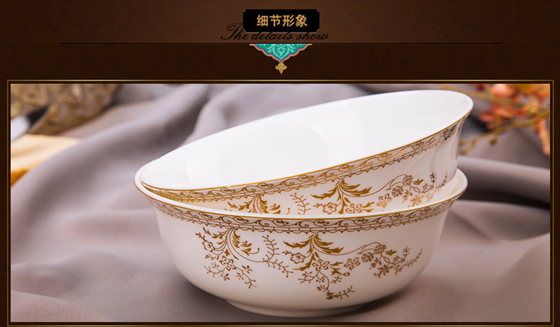 Porcelain Dinner Set Bone China Tableware Ceramic Dish Ensemble Dinnerware Collection Elegant Diner Service Kit