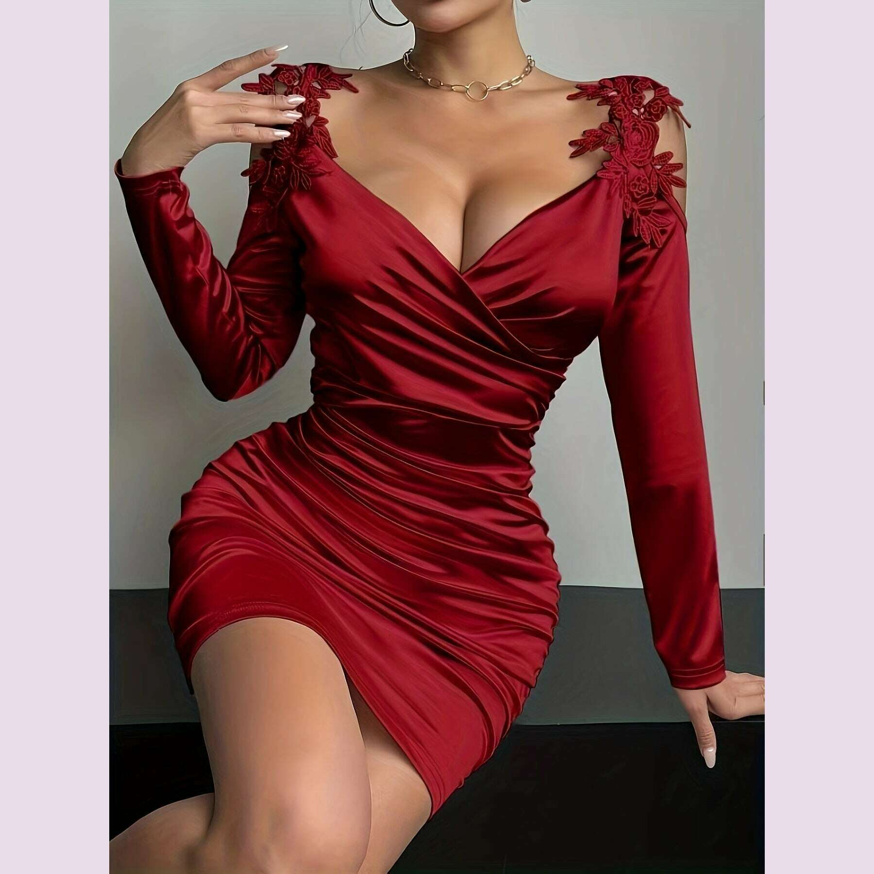 sensual-satin-bodycon-dress---elegant-dresses-for-women-with-cold-shoulder-ruched-detailing-and-guipure-lace---perfect-for-formal-events-and-partieskimlud-womens-fashion-34625938