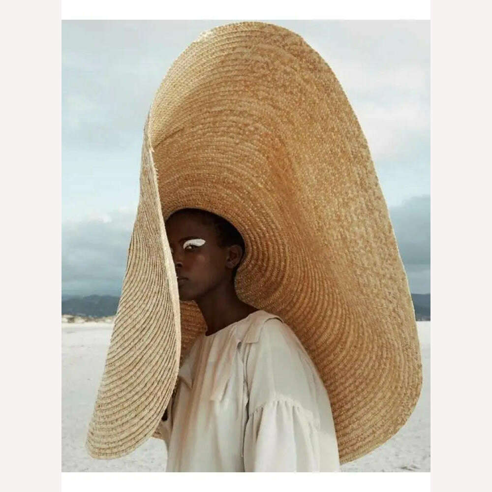 80cm Super large Brim Straw Sun Hats Women Summer Tourism Hat For Women For Travel Ladies Beach shading Sunscreen Overside Gorra - KIMLUD