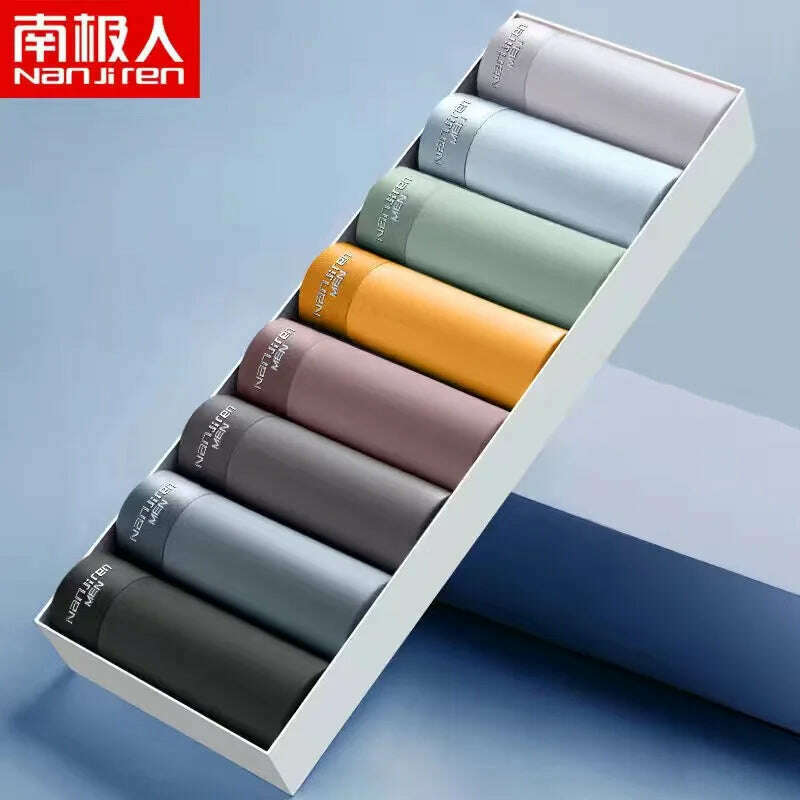 KIMLUD, 8Pcs/Lot Men Boxers Men's Underwear 3A Antibacterial Underpants Ice Silk Men Boxer Shorts Breathable Elastic Male Panties L-4XL, 54 / L40-50KG, KIMLUD Womens Clothes
