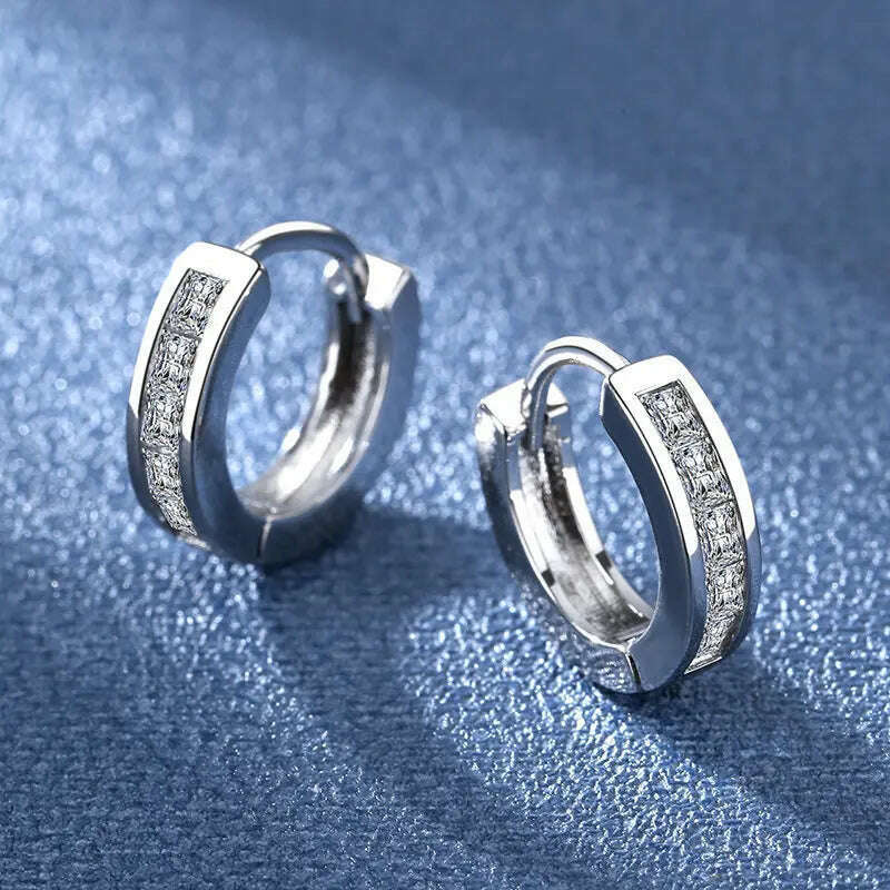 KIMLUD, 925 Sterling Silver Jewelry Women Fashion Cute Tiny Clear Crystal CZ Stud Earrings Gift for Girls Teens Lady Gift, EHH007, KIMLUD APPAREL - Womens Clothes