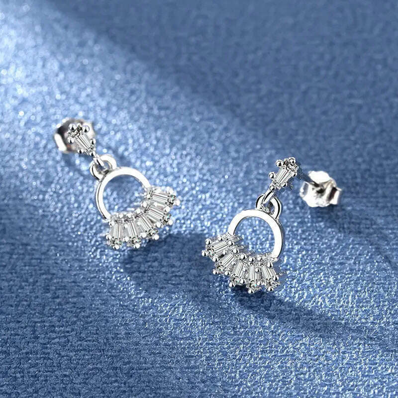 KIMLUD, 925 Sterling Silver Jewelry Women Fashion Cute Tiny Clear Crystal CZ Stud Earrings Gift for Girls Teens Lady Gift, ED105, KIMLUD APPAREL - Womens Clothes