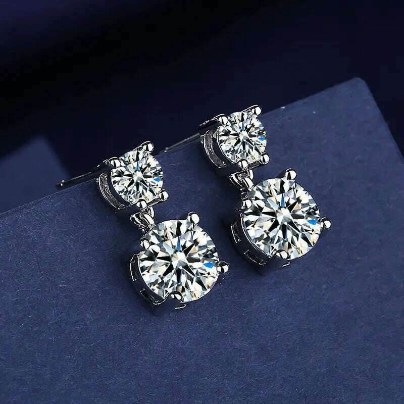 KIMLUD, 925 Sterling Silver Jewelry Women Fashion Cute Tiny Clear Crystal CZ Stud Earrings Gift for Girls Teens Lady Gift, ED192, KIMLUD APPAREL - Womens Clothes