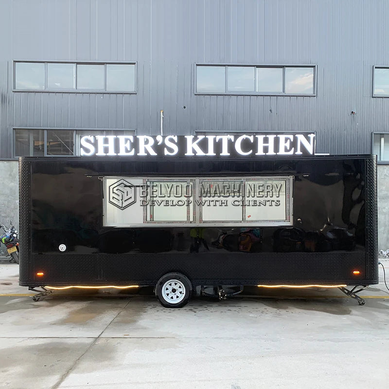 Luxury Multifunction Concession Food Trailer Coffee Vending Truck Big Mobile Food Truck Food Trailer for Street Fast Food
