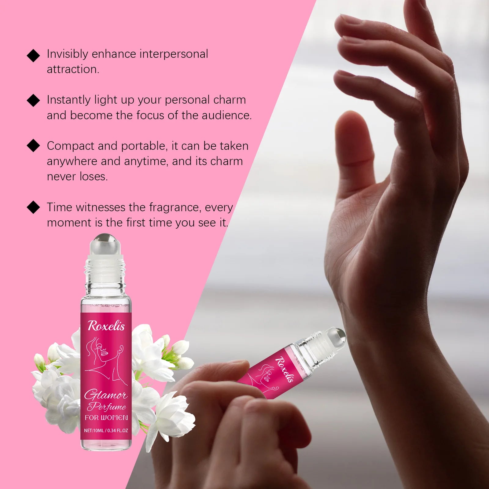 Crystal Glass Perfume Roller Ball — Clear | KIMLUD