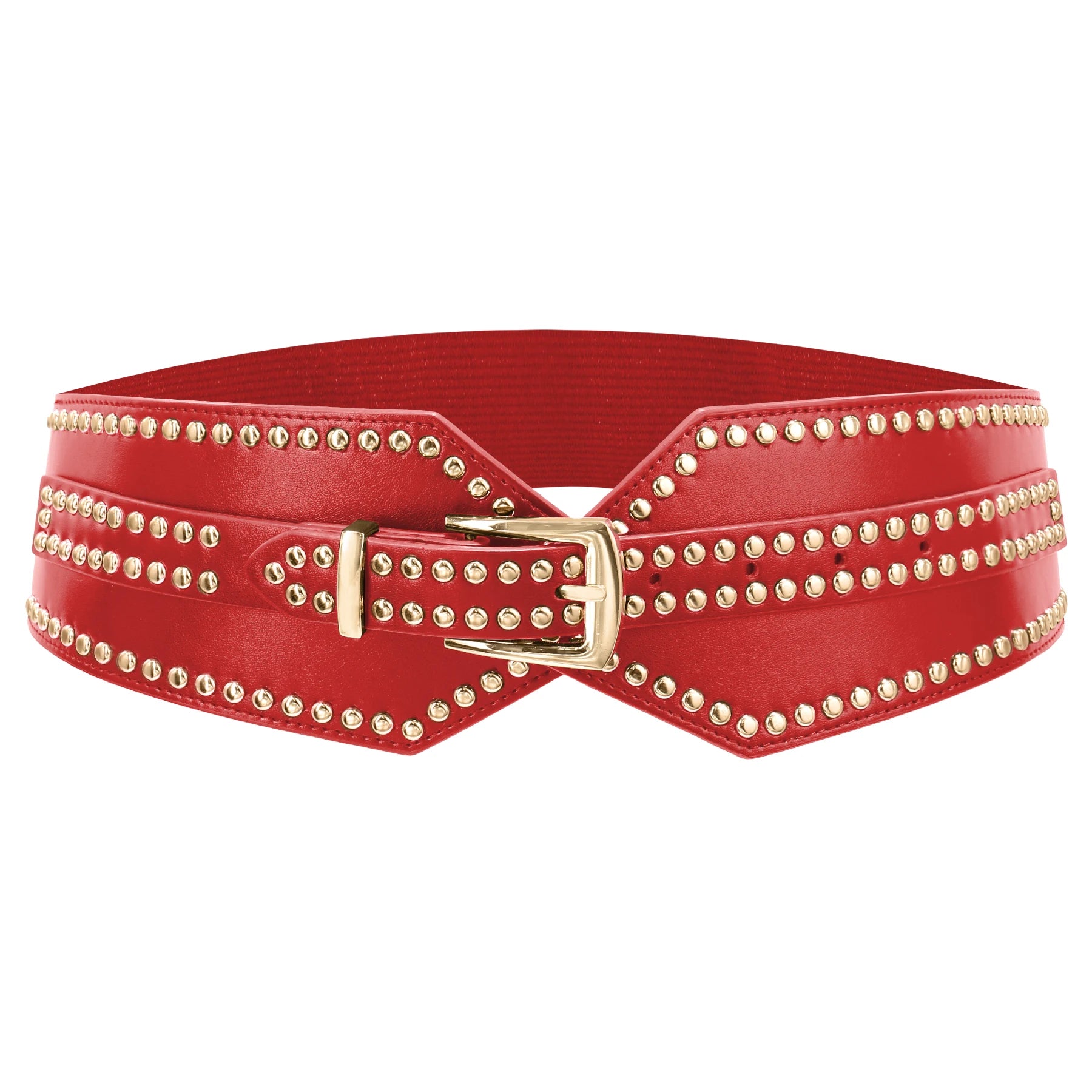 Wide Elastic Belts Chunky Punk Cinch Waist — Black | KIMLUD