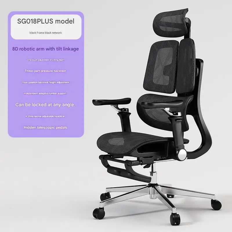 Ergonomic Office Chair With Lumbar Support And Adjustable Height And Swivel — Gray | KIMLUD