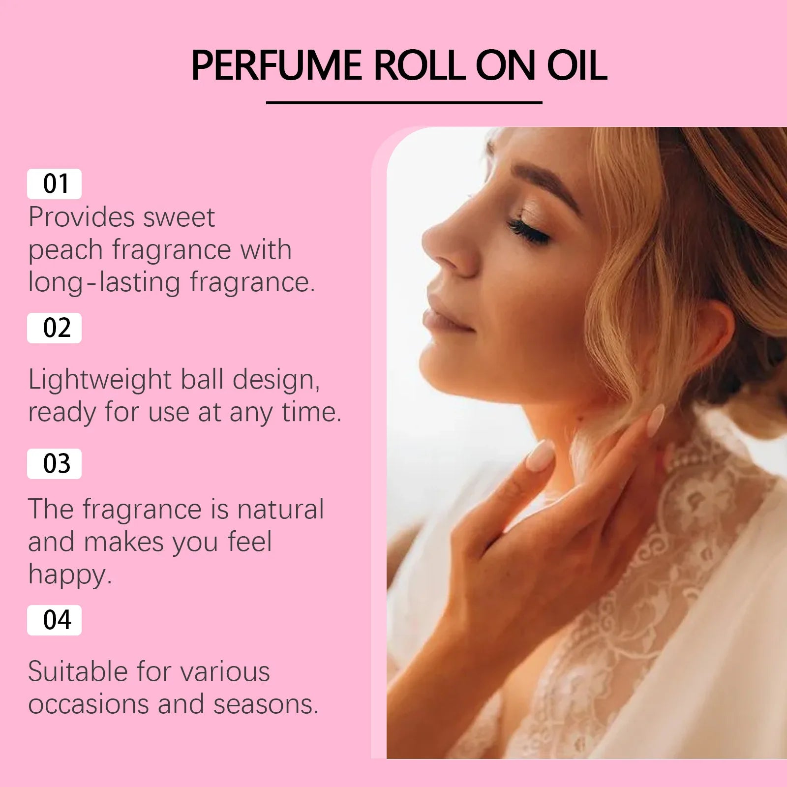 Pheromone Roller Ball Perfume Long Lasting Peach Scent — Peach Pink | KIMLUD