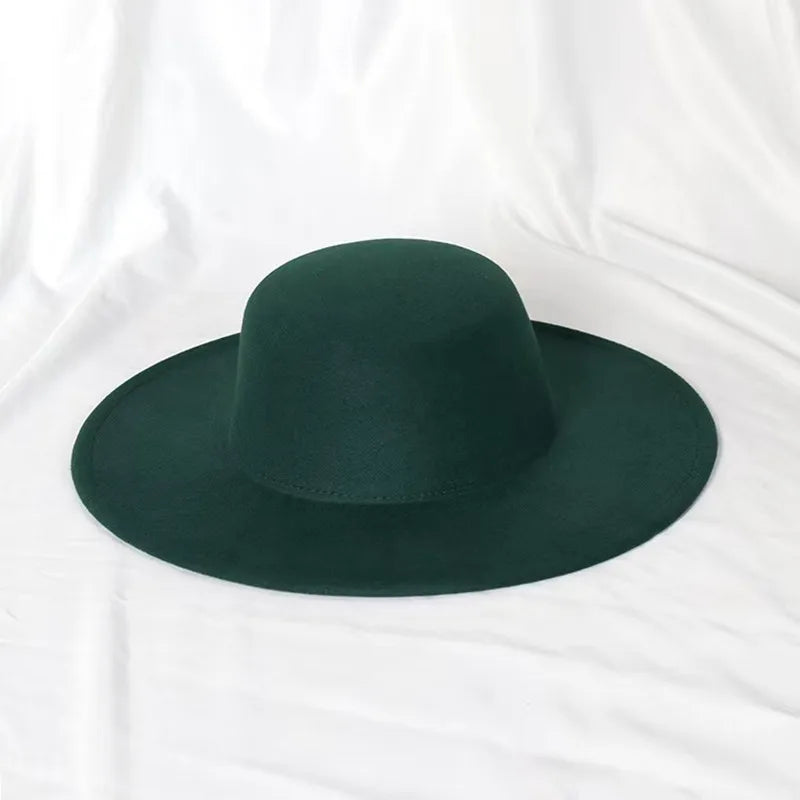Flat top French fedora classic men's and women's jazz hat Panama hat church hat chapeau femme hats for woman