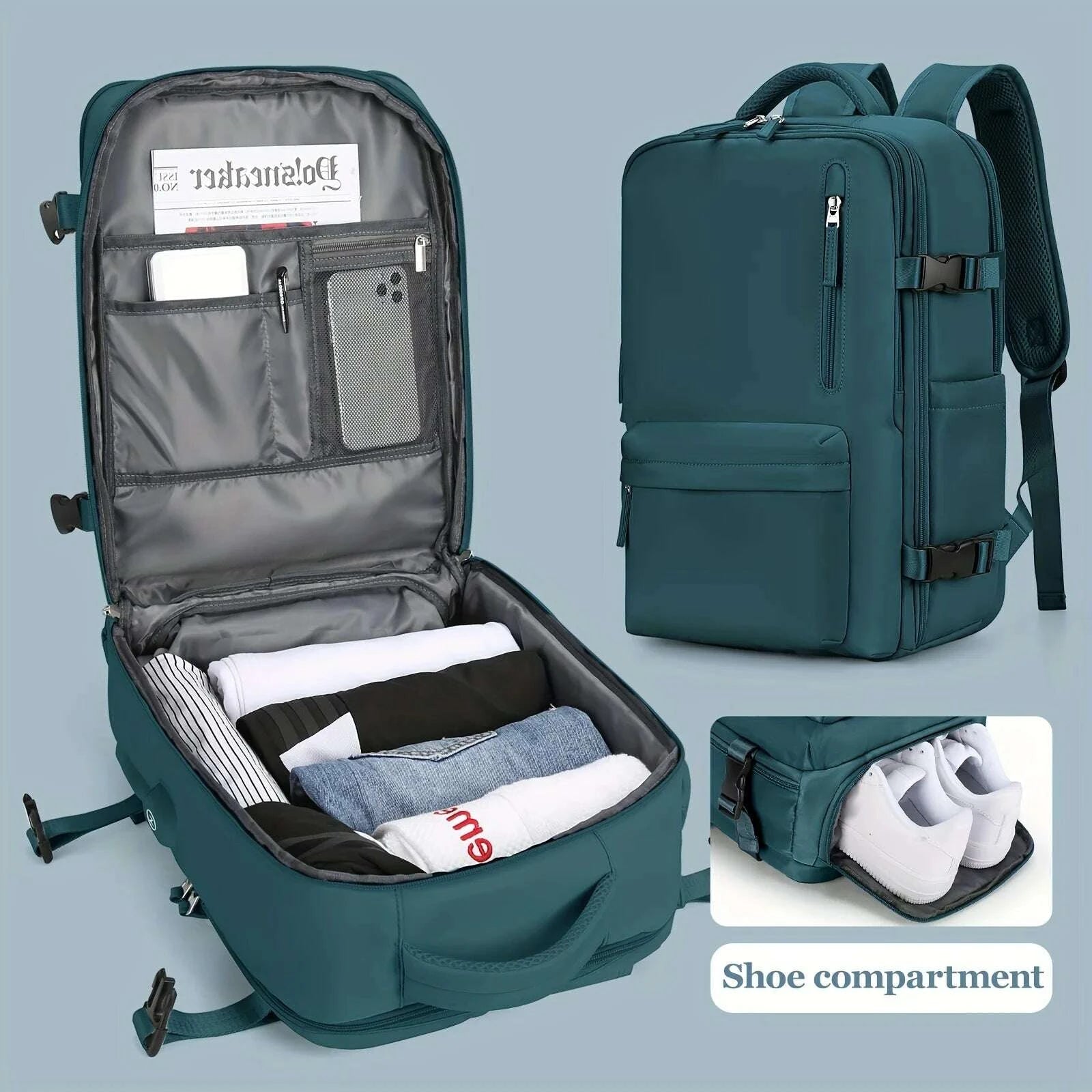 Waterproof 35L Carry-On Travel Backpack