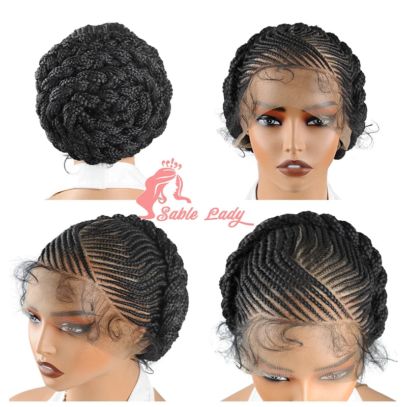 Braided Wig – HD Lace Front Glueless Updo – High Temperature Fiber | KIMLUD