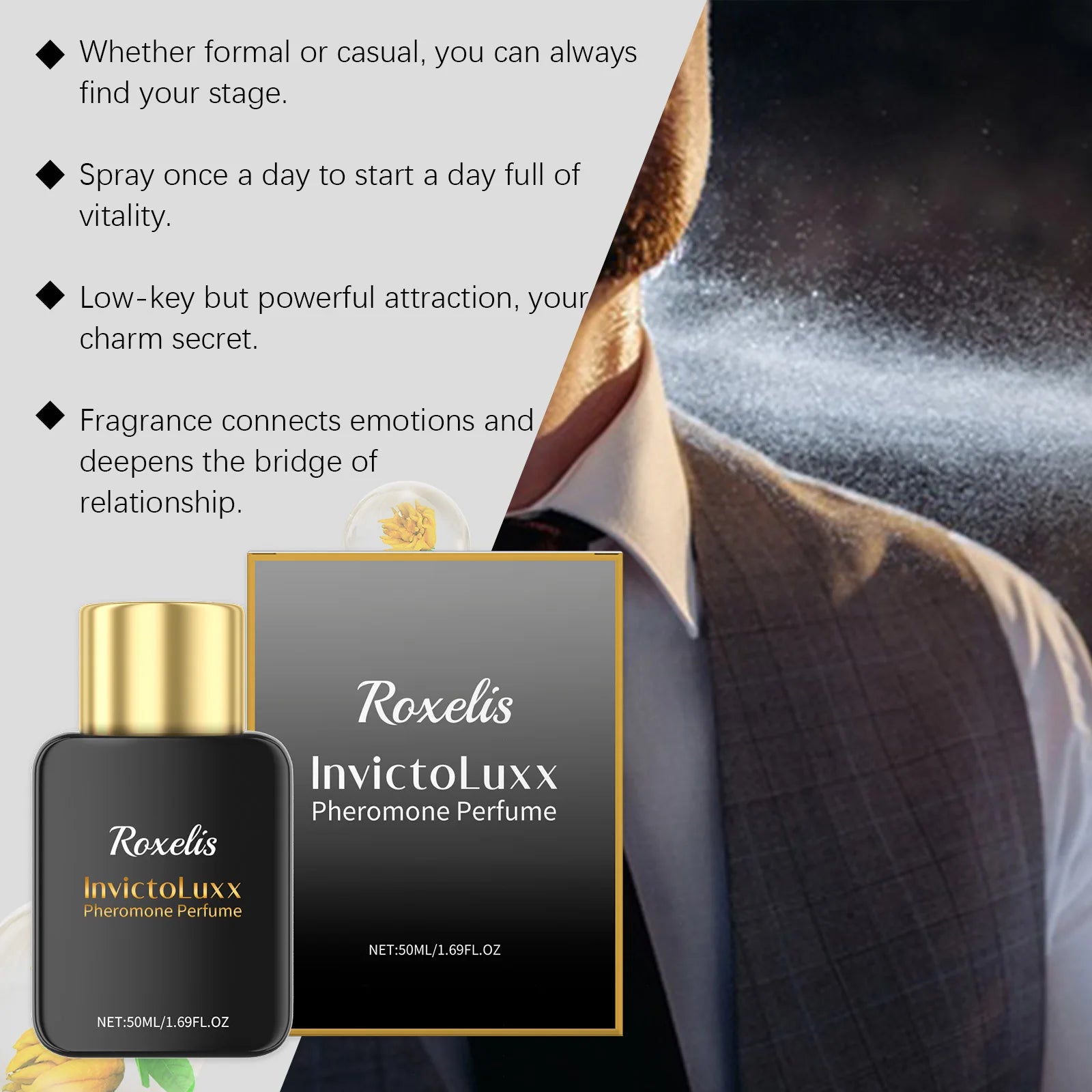 Crystal Glass Glamour Perfume Spray For Men — Clear | KIMLUD