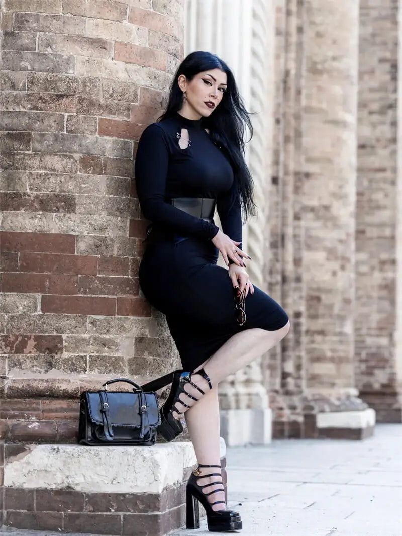 Pumps – Buckle Strap Platform – Patent Leather – Black | KIMLUD
