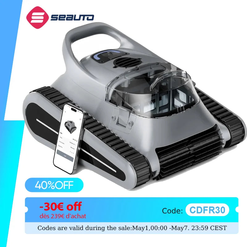 Robotic Crab Pool Vacuum Pro Auto Navigation — Black | KIMLUD