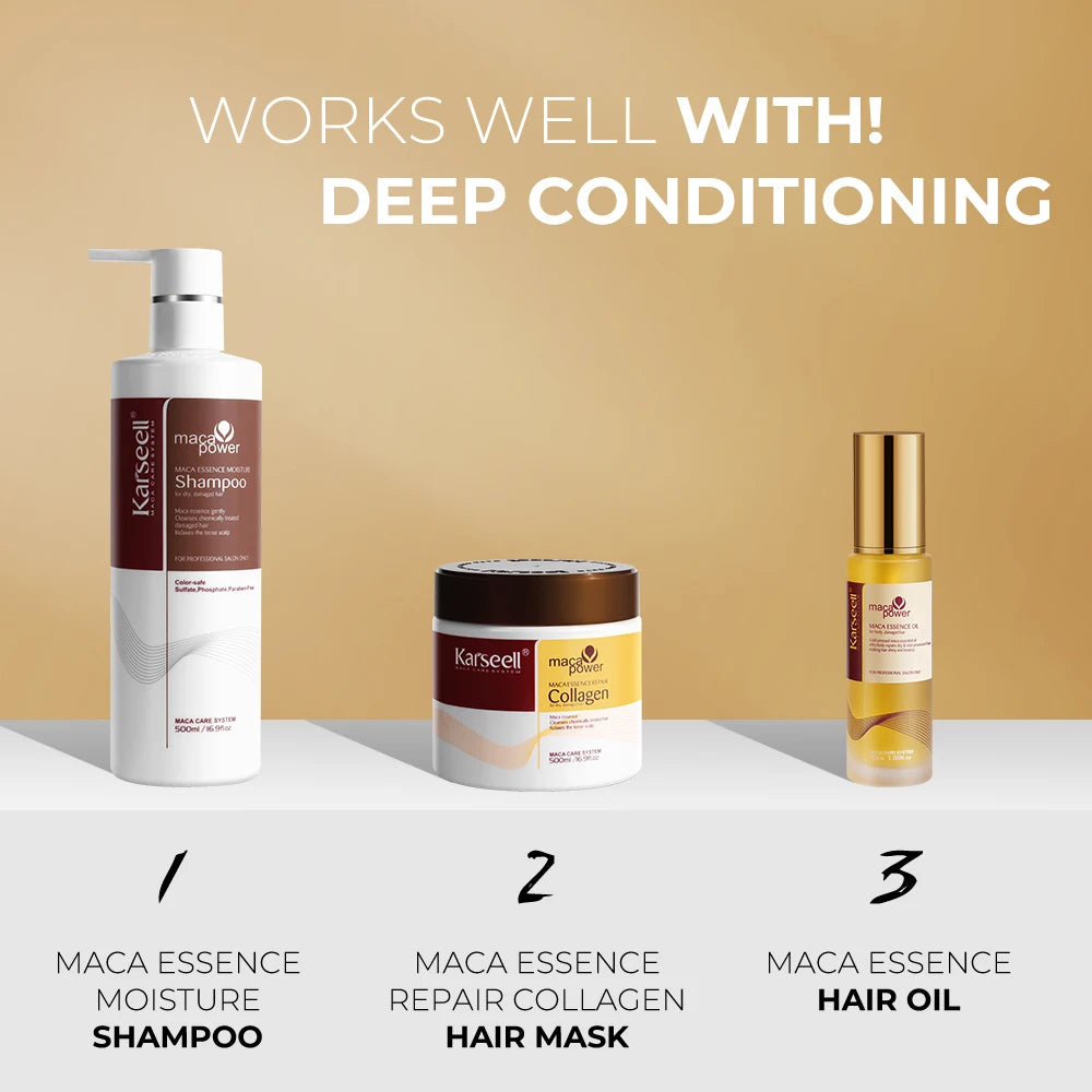 Collagen Argan Hair Care Set For Dry Damaged Hair — White | KIMLUD