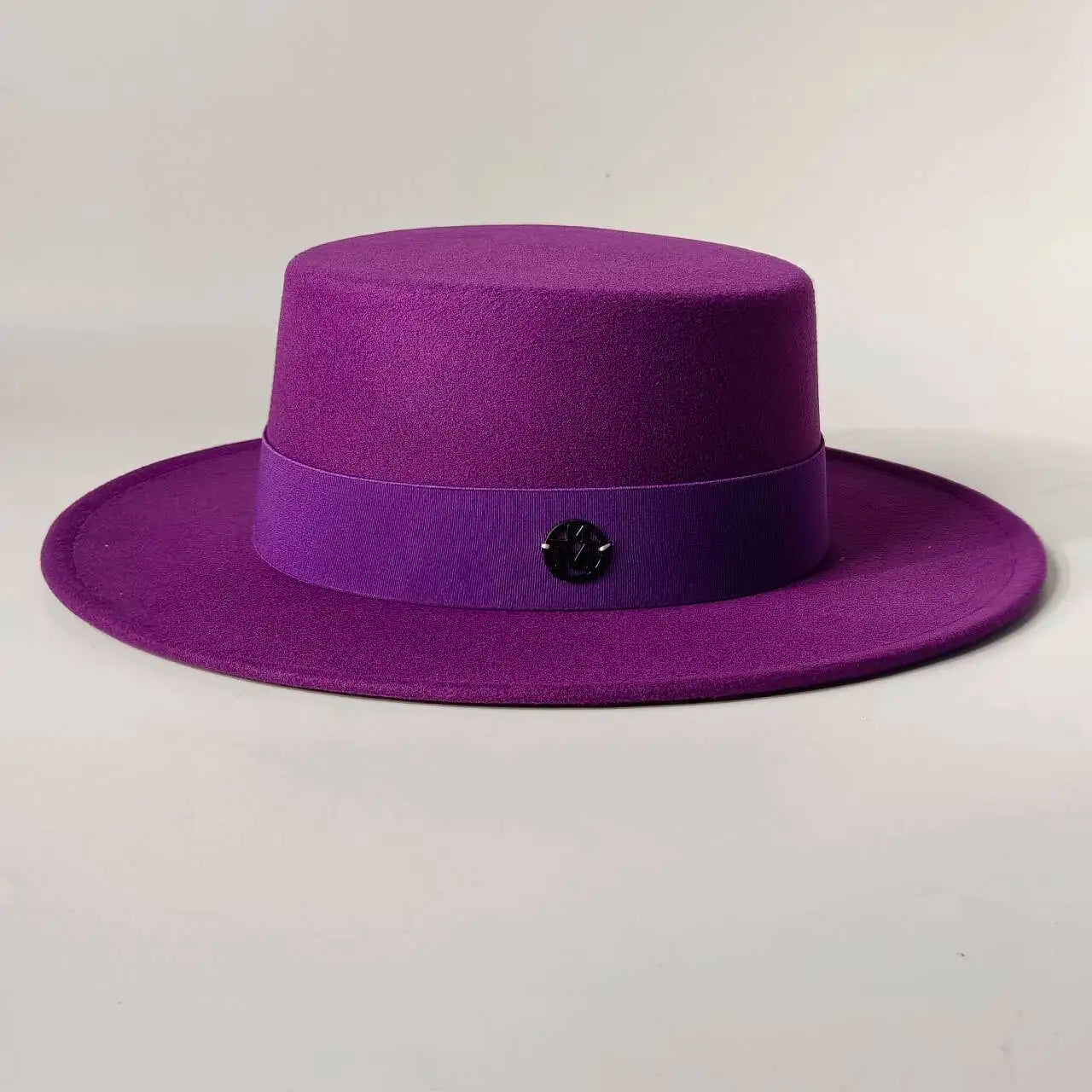 French Felt Flat-Top Wide-Brim Hat — Ivory | KIMLUD