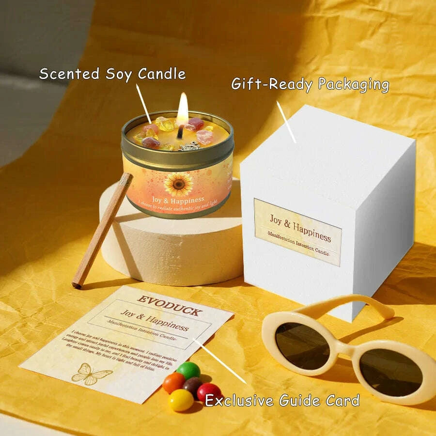 KIMLUD, Scented Candles 3oz Law of Attraction Joy Happiness Manifestation Energy Boosting Christmas Home Decoration Candle Holders Gift, KIMLUD Womens Clothes