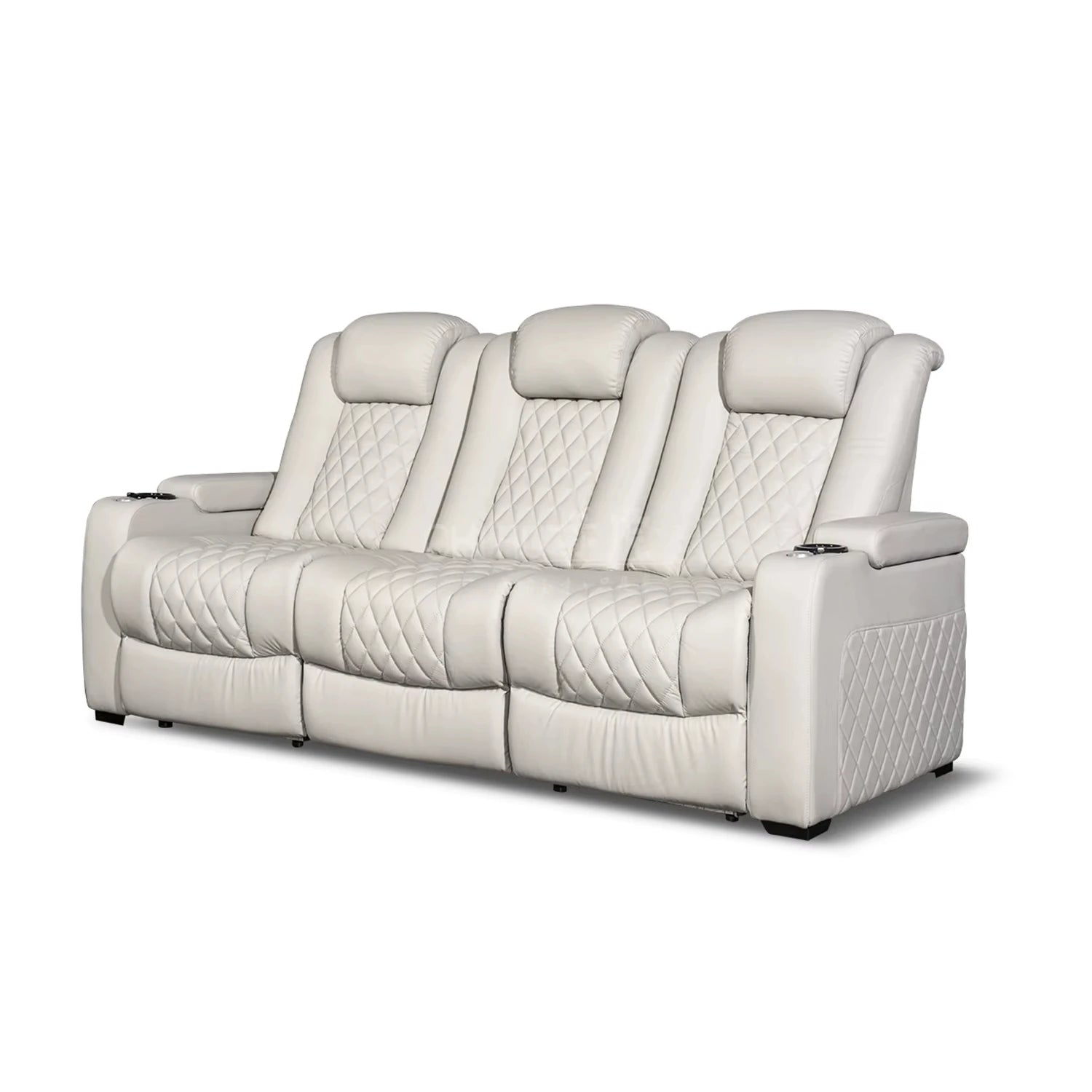 Minimalist Cinema Sofa 3-Seater Electric Recliner — White | KIMLUD