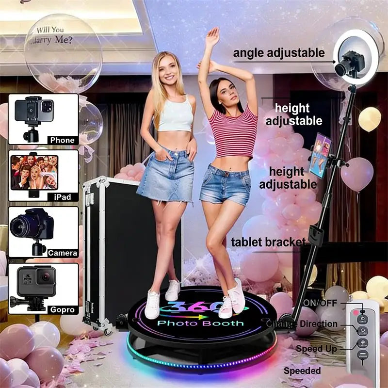 360 degree photo booth 360 degree photo booth machine with flight case packaging suitable for wedding reception party events