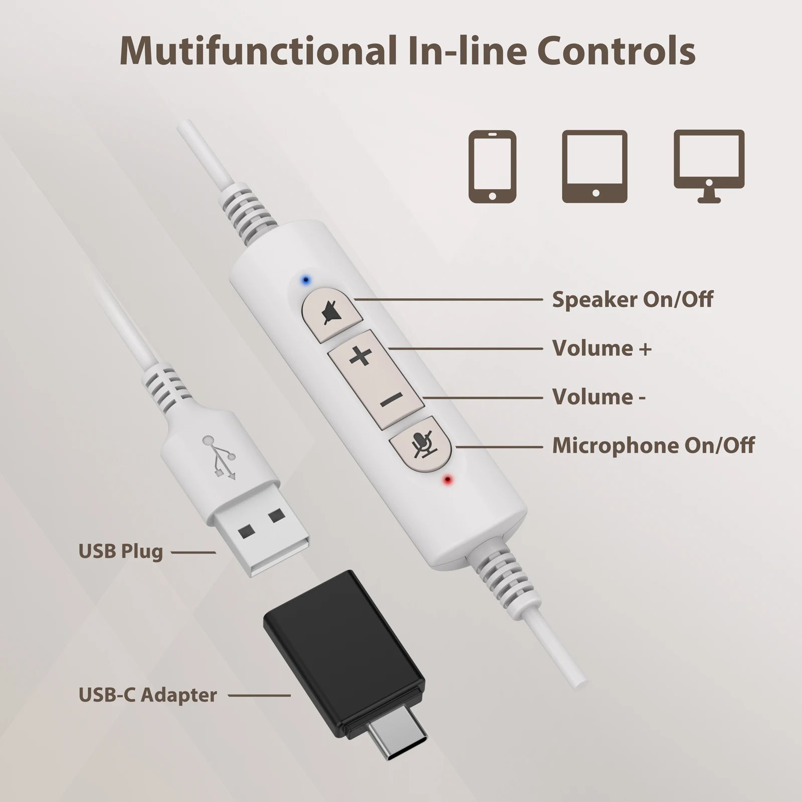 KIMLUD, High Performance Noise-Cancelling Headphone With Microphone And USB-A or USB C adaptor For Office Call Center, KIMLUD Womens Clothes