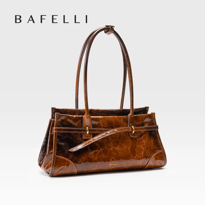 Oil Wax Leather Boston Bag Crossbody — Cognac | KIMLUD