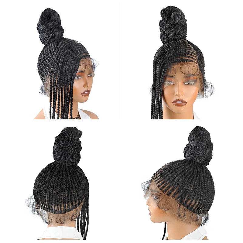 Full Lace Braided Wig – Ponytail – High Temperature Fiber – Transparent | KIMLUD