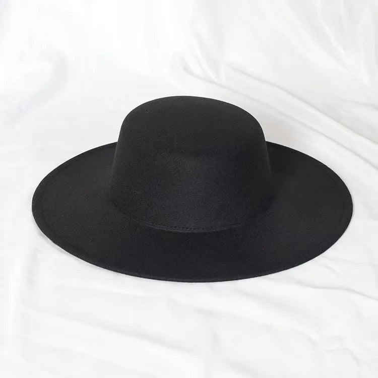 Flat top French fedora classic men's and women's jazz hat Panama hat church hat chapeau femme hats for woman