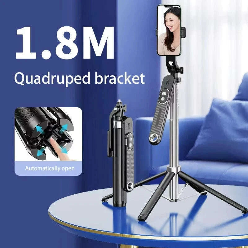 professional-18m-lightweight-selfie-stick-with-quadpod-stand-wireless-remote-360°-swivel-universal-for-heavy-duty-cell-phoneskimludkimlud-35566717