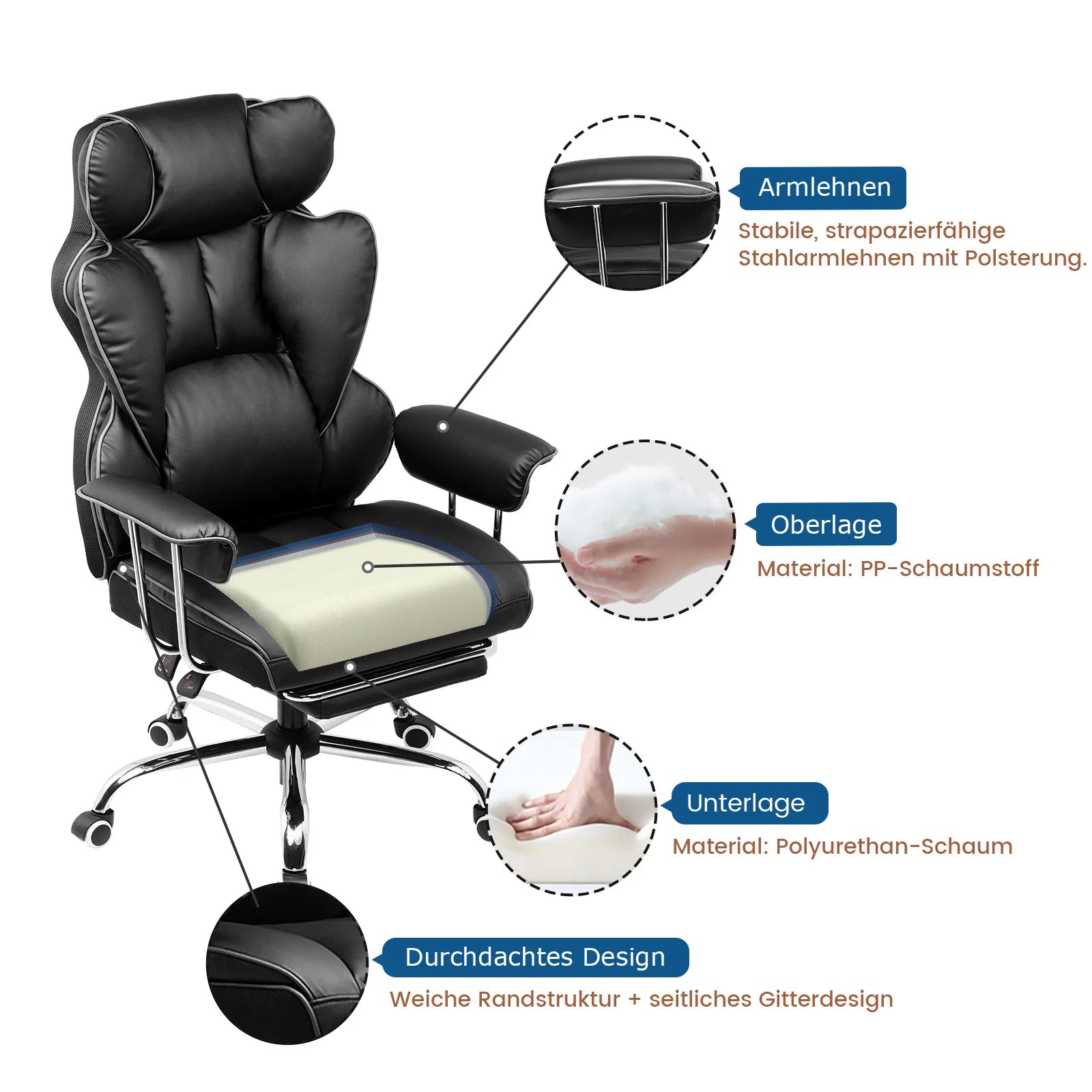 Office Chair – Gaming Ergonomic – Fabric Surface – | KIMLUD