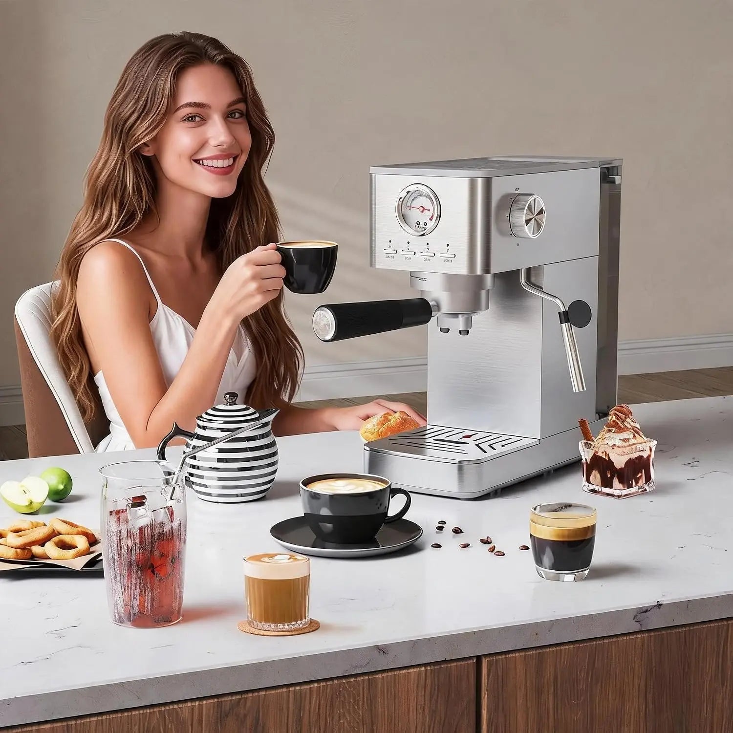 Espresso Machine – Compact Semi-Automatic – 1-2 Cups | KIMLUD