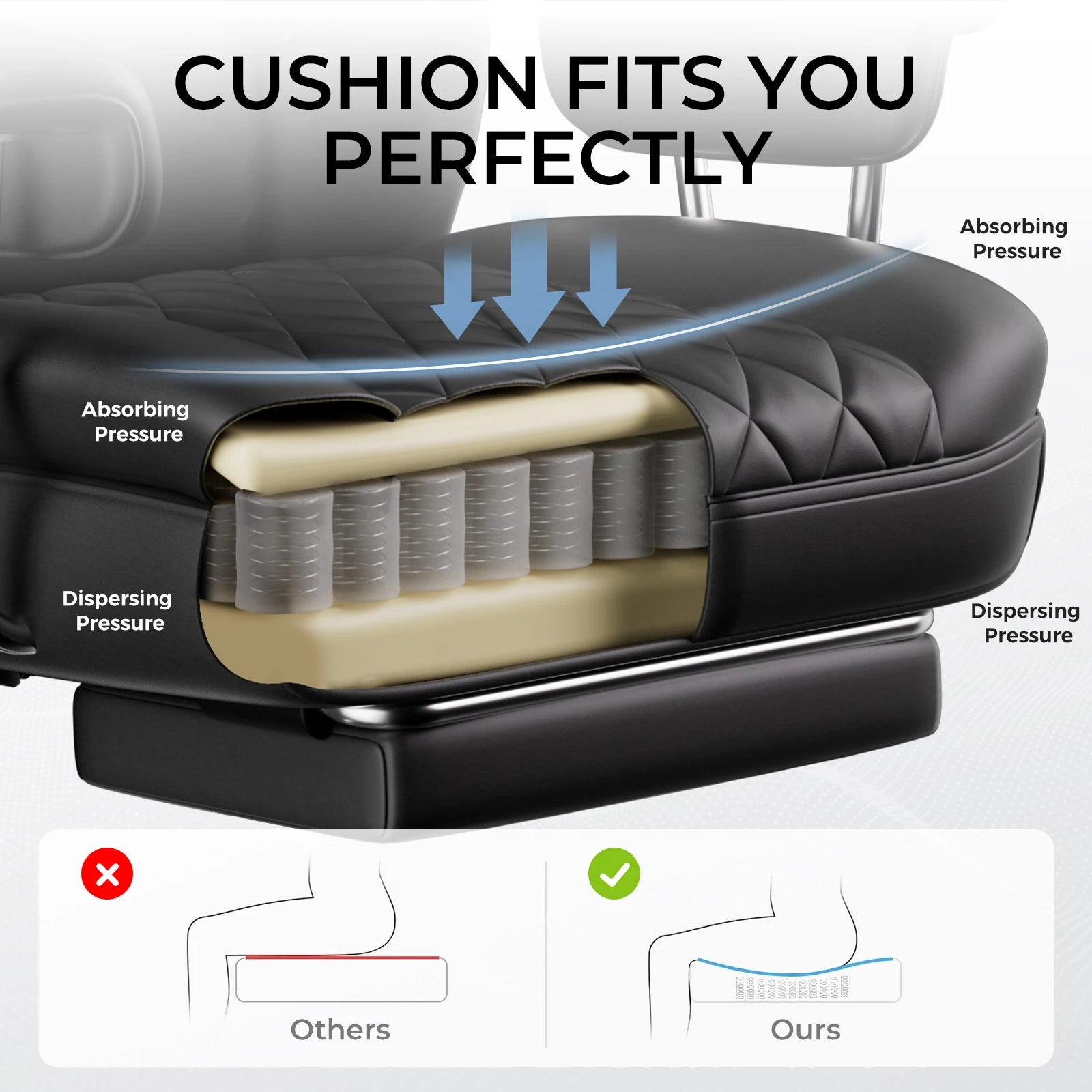 KIMLUD, Big and Tall Gaming Chair with Pocket Spring Lumbar Support, Ergonomic Office Chair with Footrest, KIMLUD Womens Clothes