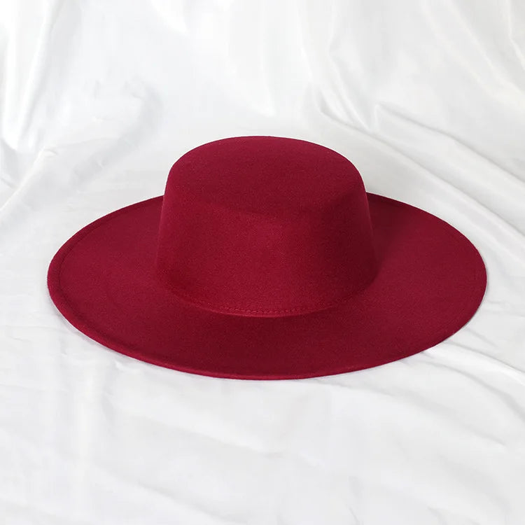 Flat top French fedora classic men's and women's jazz hat Panama hat church hat chapeau femme hats for woman