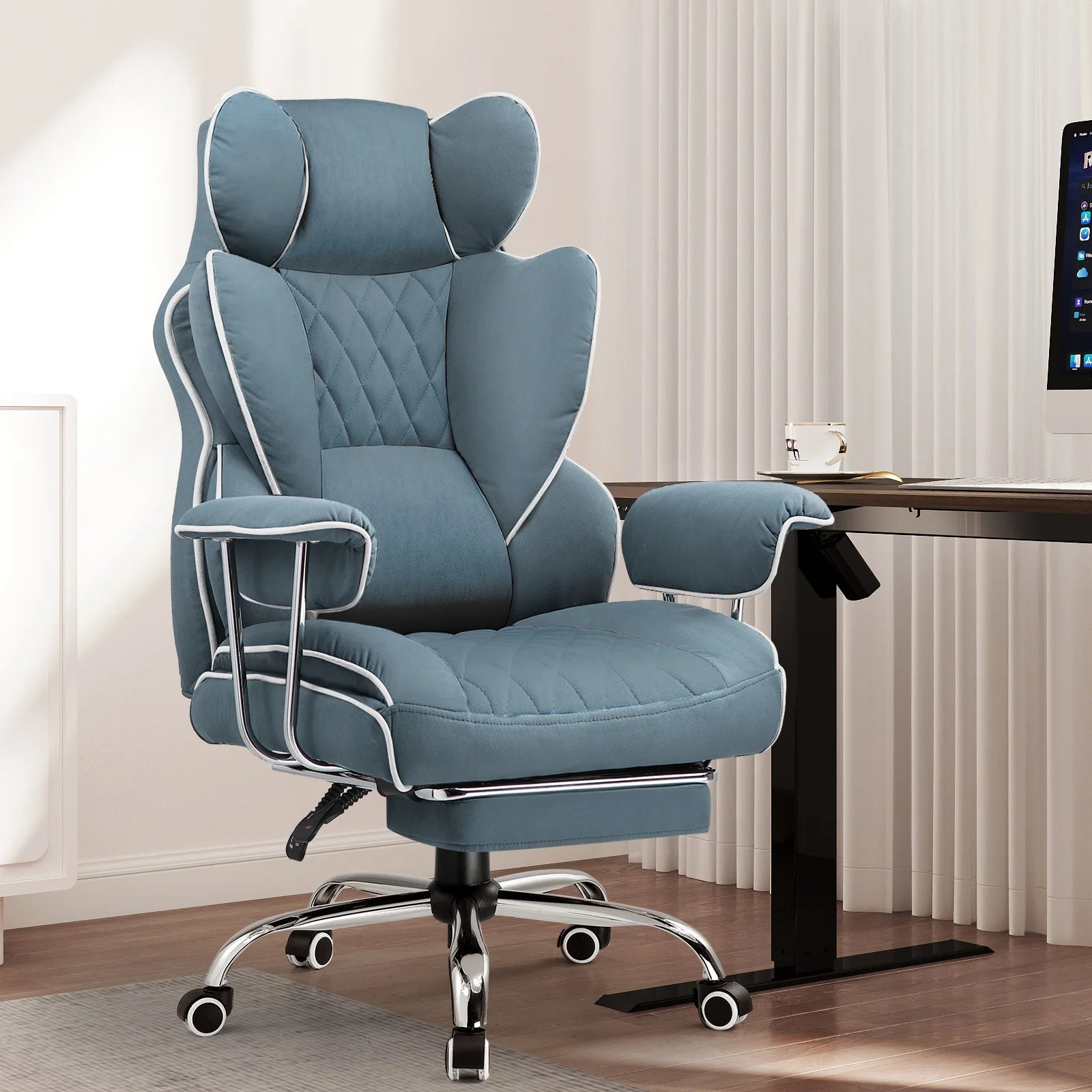 Gaming Chair – Pocket Spring Lumbar Support – Fabric – KIMLUD